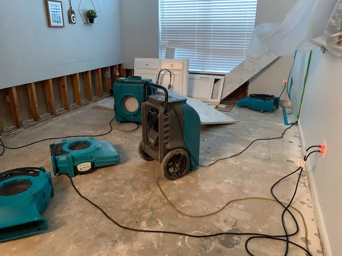 Dehumidifier in flood-cut room for Water Extraction & Removal in San Anselmo
